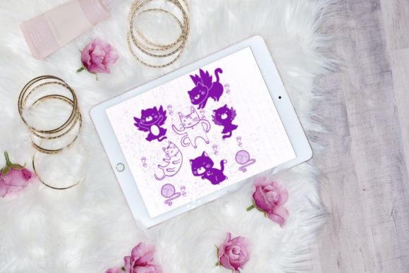 15 Beautiful Cat Brush Stamps V8 for Procreate