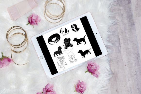 Enhancing Digital Art with 10 Beautiful Dog Brush Stamps V 8 for Procreate