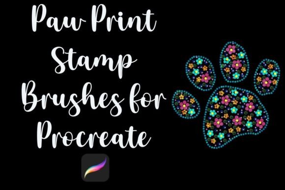 Procreate Paw Print Stamp Brush Set