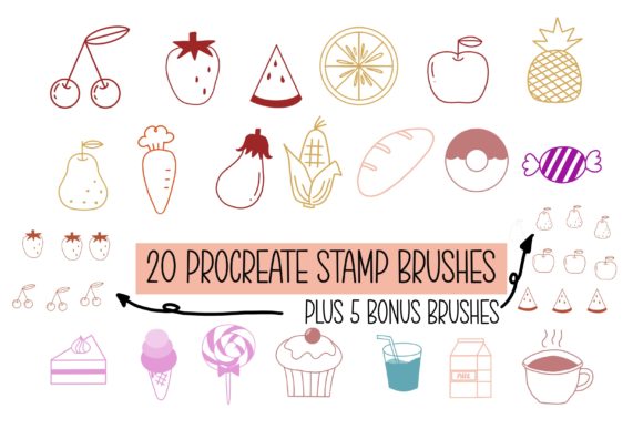 Transforming Digital Illustration with 20 Procreate Brush Stamps Fruits Bonus