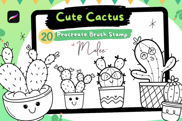 Unlocking Digital Creativity: A Guide to the 20 Cute Cactus Brush Stamp Set for Procreate