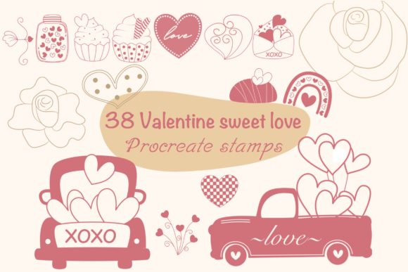 Valentines Procreate Brush Stamps: Speed Up Your Digital Design Workflow